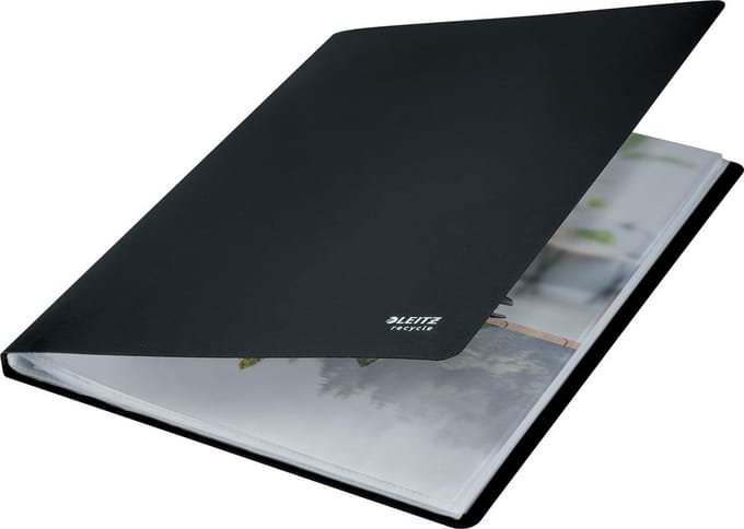 Showmap Leitz Recycle A4 20-tassen gerecycled PP zwart | 10 stuks
