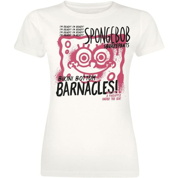SpongeBob SquarePants T-shirt - Bikini Bottom Barnacles! - L tot XXL - voor Vrouwen - beige