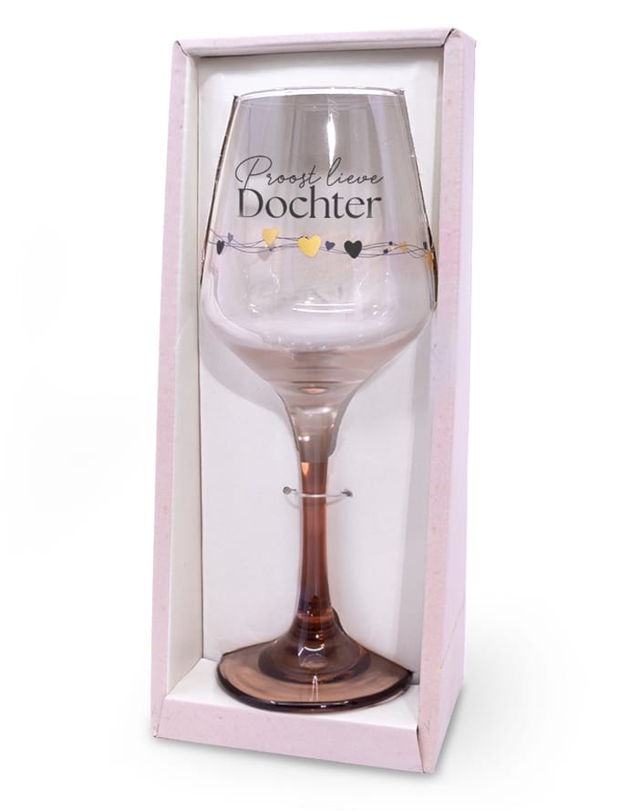 Sparkling wijnglas | Thema: Dochter | Inhoud: 350ml | Kleur: Roze