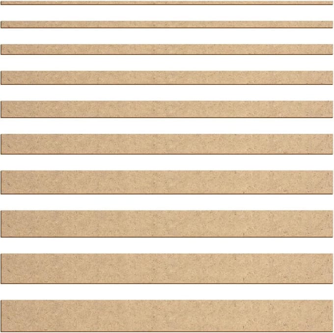 MDF HDF lijsten - Hout strips - Houtbewerking knutselen - Lasersnijden nauwkeurig - 100 cm lang - Onbehandeld