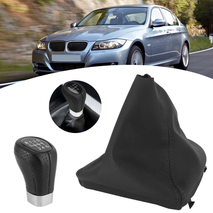 6 Versnellingen Auto Schakelpook met Stofkap Geschikt voor 3 Serie E90E91E92 2004?2013 LHD gray