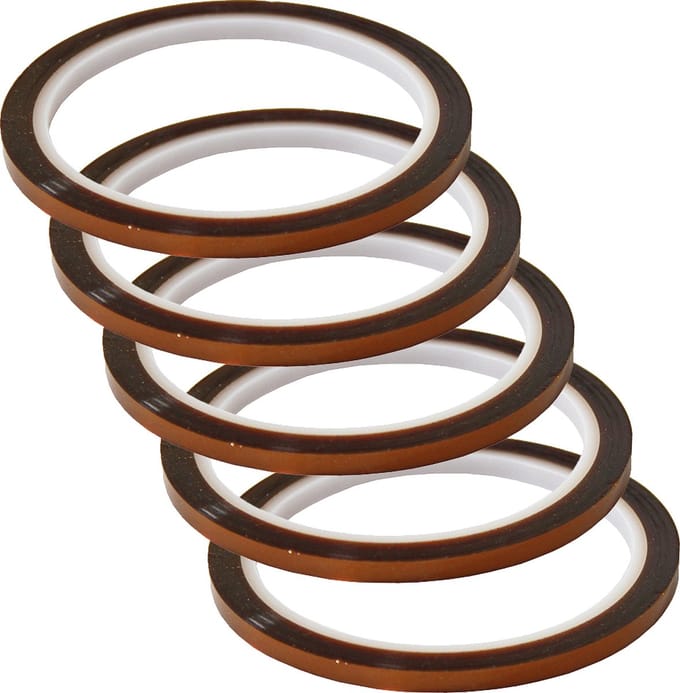 Hittebestendige tape - transparant - 0,5 cm x 22 m - 5 rollen