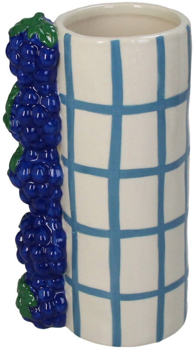 HD Collection Vase Grape Stoneware Blue 11x8x18.5cm