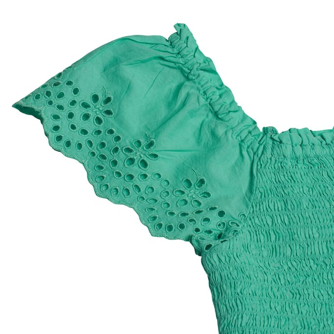 Korte blouse met geborduurde oogjes 557992 voor meisjes