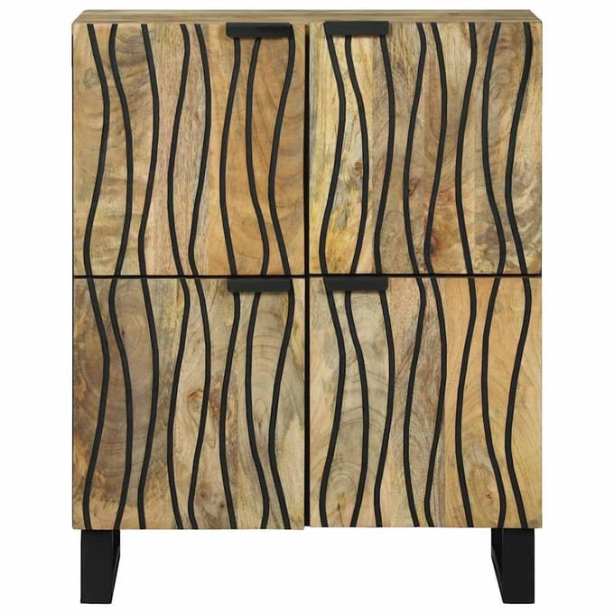 vidaXL - Dressoir - Bruin - 60 - x - 33 - x - 75 - cm - massief - mangohout