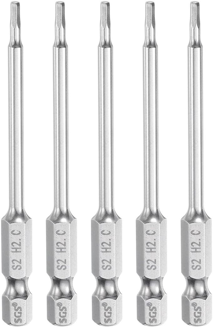 Dailygoods - 5-delige Allen Bit Set - 2 mm, Magnetisch, S2 Staal