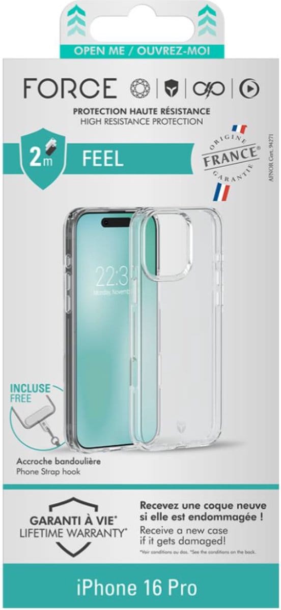 Force Case, Hoesje geschikt voor iPhone 16 Pro - Versterkt, Transparant