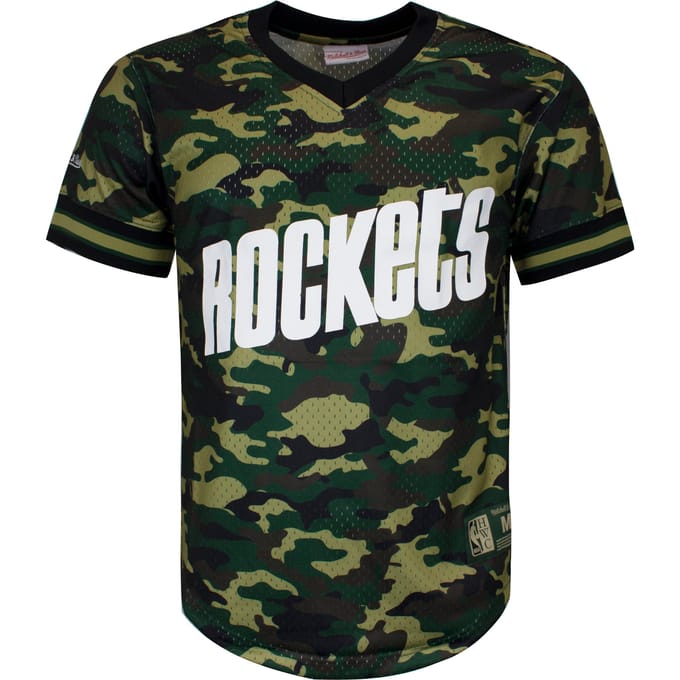 Mitchell & Ness NBA Houston Rockets Heren Camo Mesh T-shirt