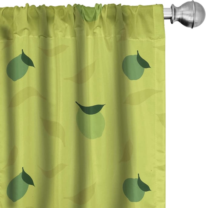 ABAKUHAUS Limette gordijnen – 2x 75x175 cm, mikrofaser, groen