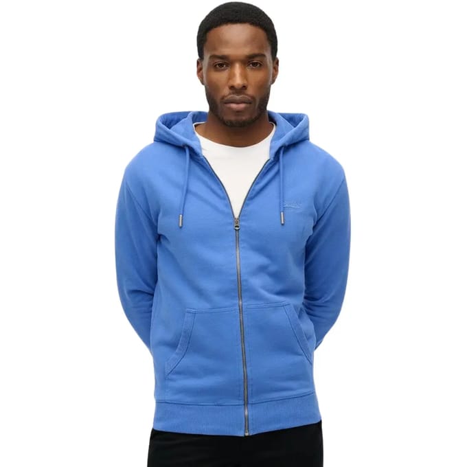 Superdry - Essential Logo Half Brushed Zip Hoodie - Heren - Hoodies