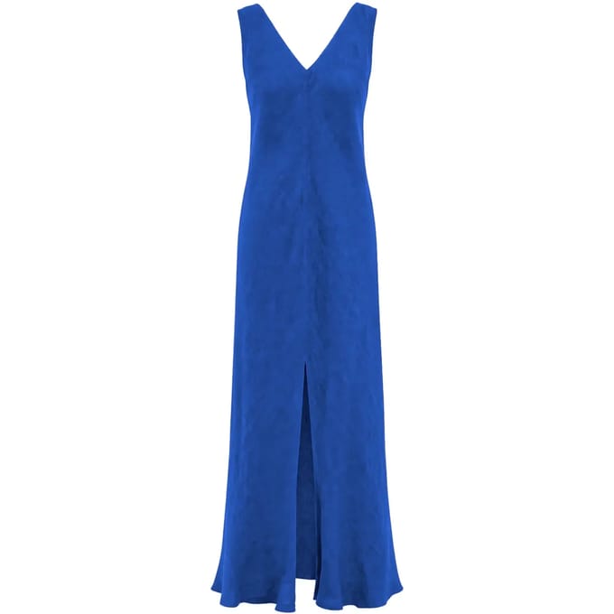 V-hals Jurk met Splitzoom Dames Haris Cotton Essentials