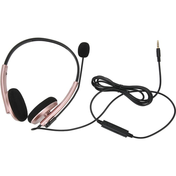 Callcenter Headset Multifunctioneel Stijlvol Geluidsonderdrukkend HD Gesprek Gehoorbescherming Telefoon rosé gouden kleur