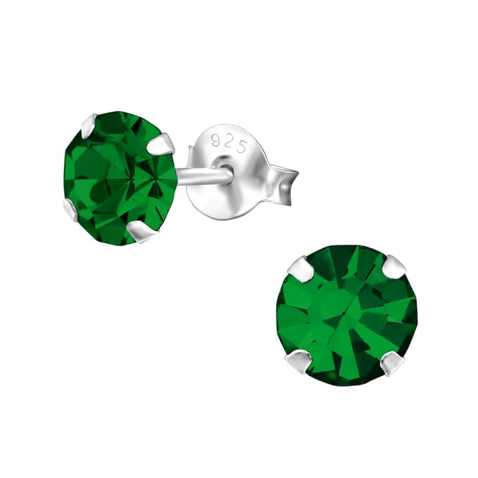 Montebello Oorbellen Edona Emerald - 925 Zilver - Ø6mm