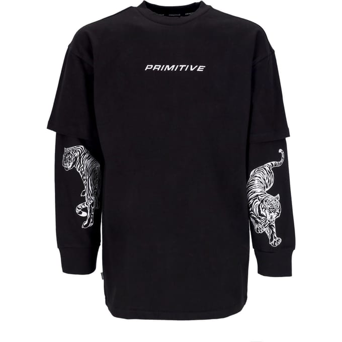 Hunter Two-fer L/s gebreid zwart heren-T-shirt met lange mouwen