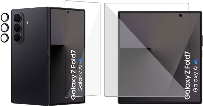 ChiGuard Folie Screenprotector + Camera beschermglas geschikt voor Samsung Galaxy Z Fold 7 Screenprotector - Beschermglas - Camera - Curved - GuardCover