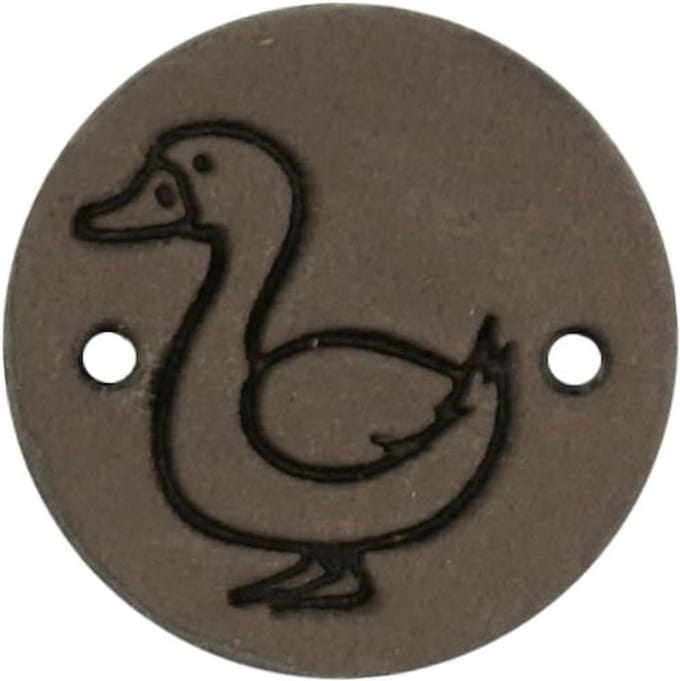 Durable Leren Label met Eendopdruk – 2 cm – Set van 2 Stuks