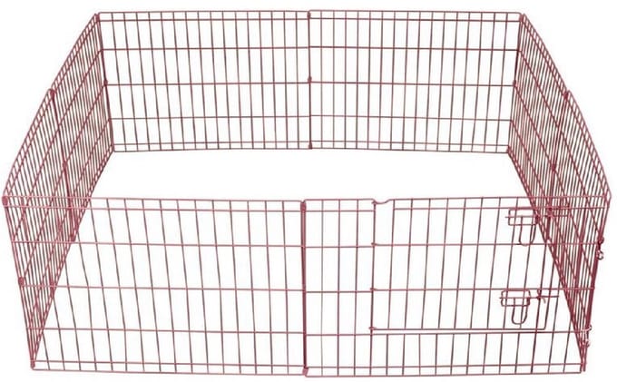 Kippenren - Kippenhok - Roze - Metaal - Opvouwbaar - M - 560x60 cm - Hele deur