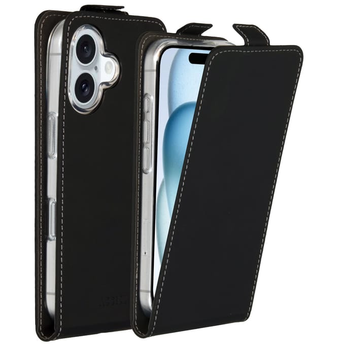 Accezz Hoesje - Geschikt voor Apple iPhone 16 - Flipcase - Zwart