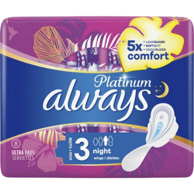 Always Maandverband Platinum Night 8 stuks