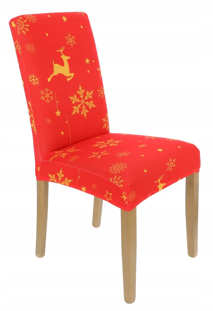 Ubieramy-meble - Elastische Stoelhoes - Rode Kerstpatronen
