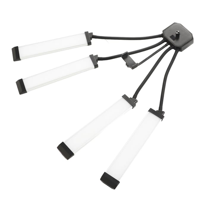 448 LED Live Light met Telefoonhouder Meerdere Hoekjes 4 Armen Vullicht voor Make-up Vlog US Plug white