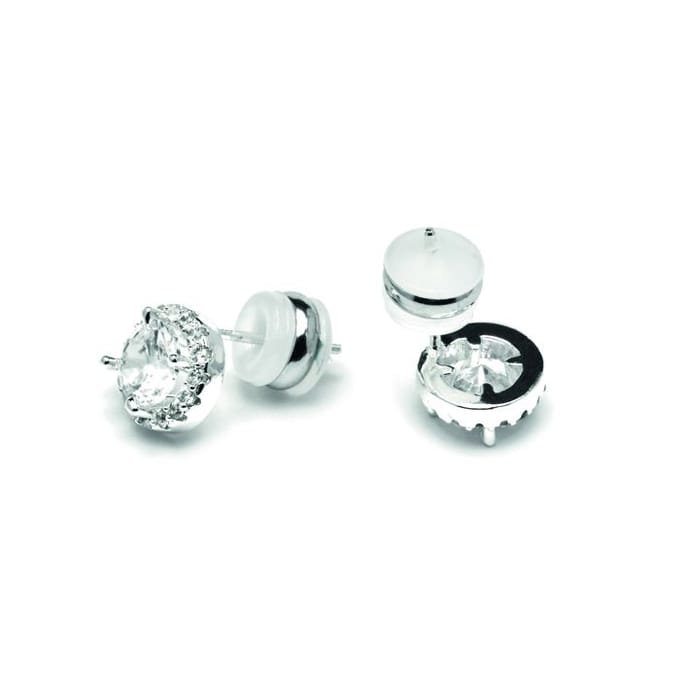 Boucles d'oreilles - LUXENTER - Shog Medium - Zircone brillante - Finition argentée - Plaqué rhodium gray