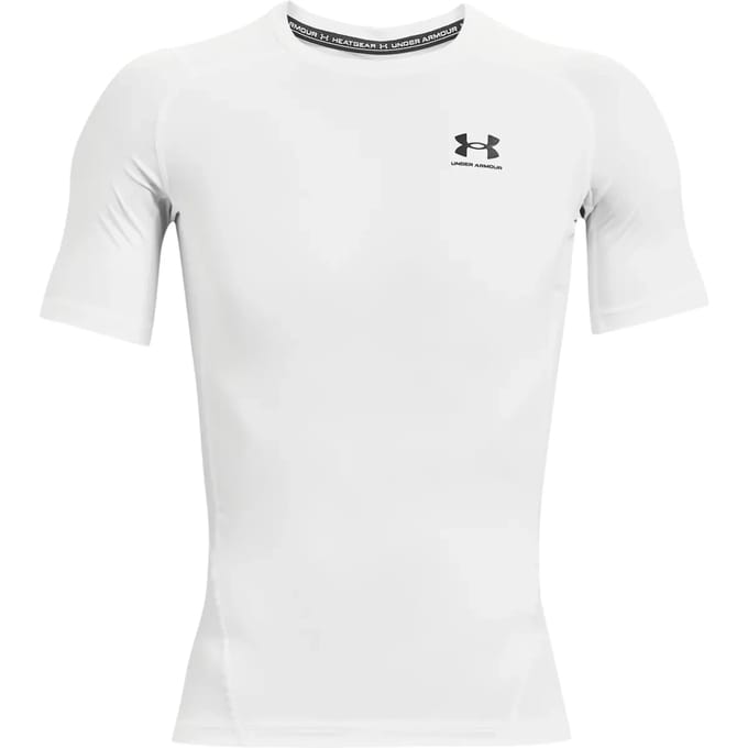 Under Armour HeatGear Short Sleeve Compression T-Shirt - Wit- Heren, Wit XXXL