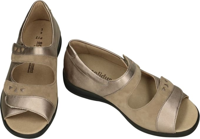 Solidus -Dames - brons - sandalen - maat 38.5