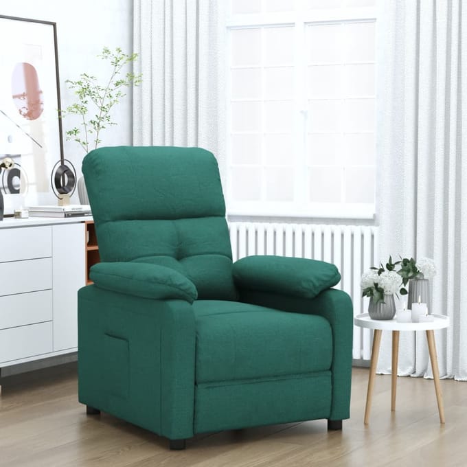 vidaXL Fauteuil verstelbaar stof donkergroen
