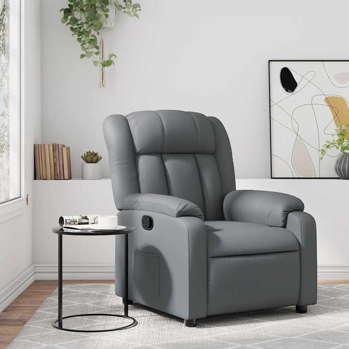 vidaXL - Fauteuil - verstelbaar - kunstleer - grijs