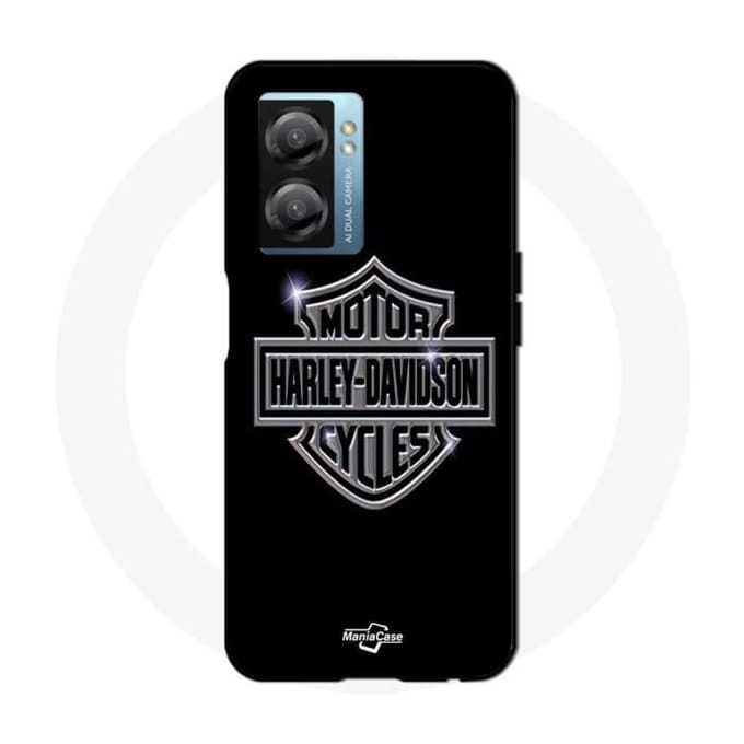 Hoesje - Harley Davidson - Oppo A77 5G - Flexibel - Grijs en Zwart - Logo