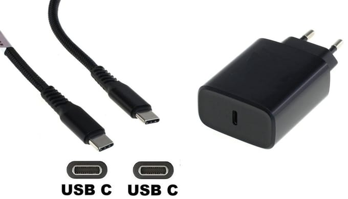 OneOne 20W snellader + 1,2m sterke OneOne USB C naar C kabel. PD lader. Universele oplader adapter past op Kobo (Rakuten) eReader Elipsa, Elipsa 2E, Sage, Libra 2, Libra Colour, Clara 2E, Clara Colour, Clara BW - Kindle (Amazon) Scribe