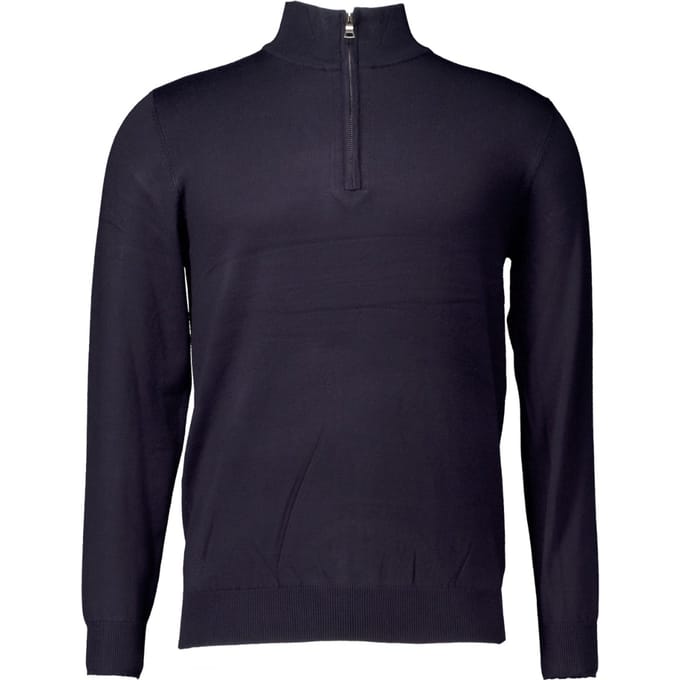 Defaut Paris Knitwear Half-zip Sweater Truien Donkerblauw M606