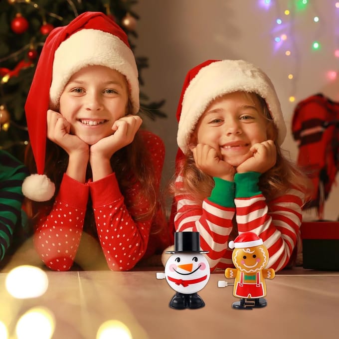 8 Stuks Opwindbare Kerst Speelgoed Set voor Kinderen