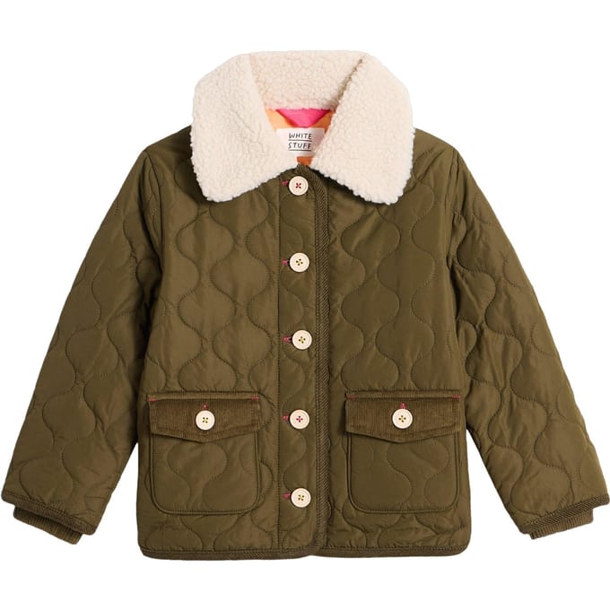 White Stuff Quilted Jacket Khaki Green Taglia: 3-4 | Giacche Outlet | kids | Marrone