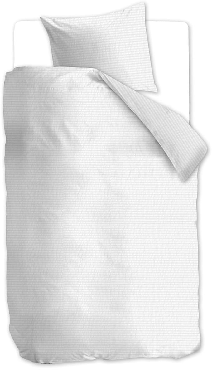 Beddinghouse Wave dekbedovertrek - Effen - Eenpersoons - 140x200/220 - Wit