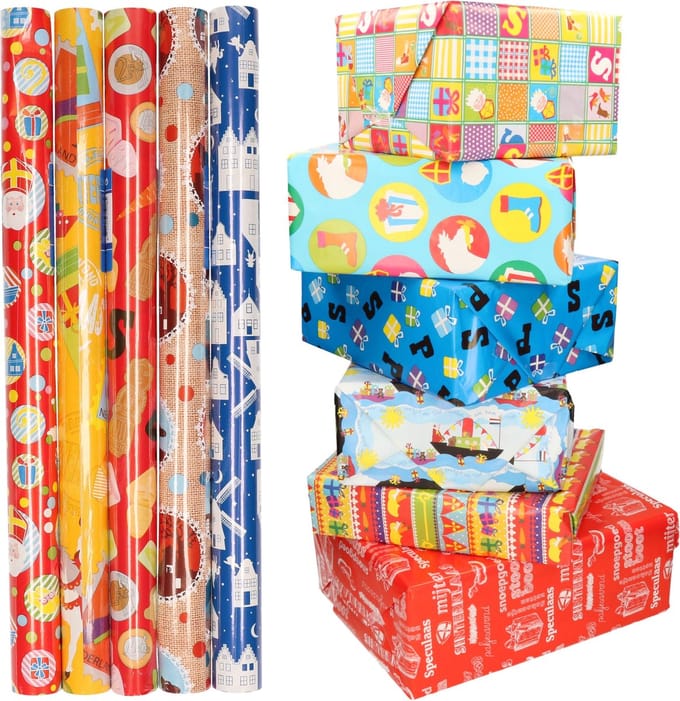 10x rollen Sinterklaas kadopapier/inpakpapier - cadeaupapier / inpakpapier