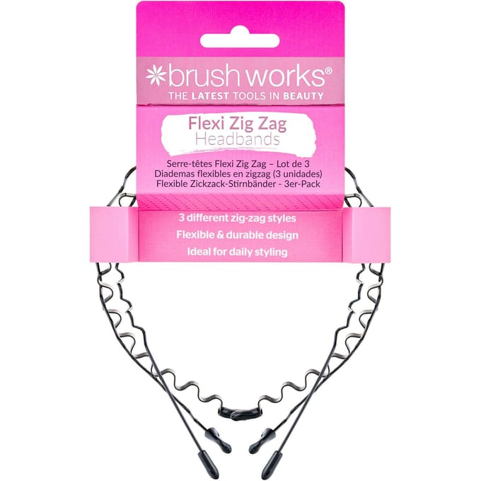 brushworks Flexi Zig Zag Headbands 3 st