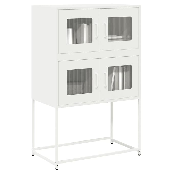 vidaXL - Hoge - kast - 68x39x107 - cm - staal - wit