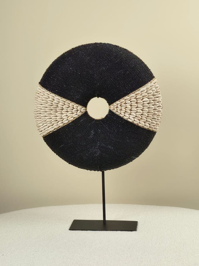 Blitzdeco - Decoratief Object - Owen - Ringvorm - Beige/Zwart - Handgemaakt - 30CM