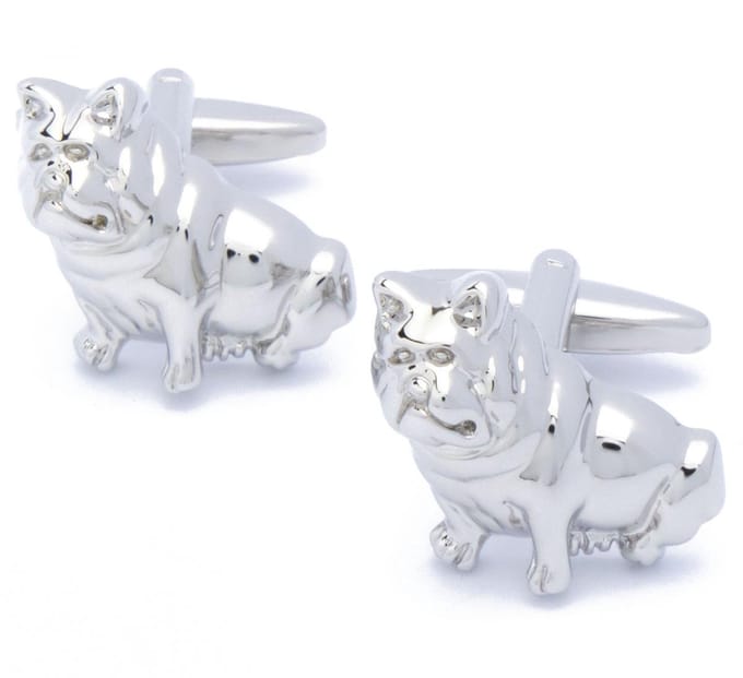 Manchetknopen - Bulldog Hond Zilverkleurig