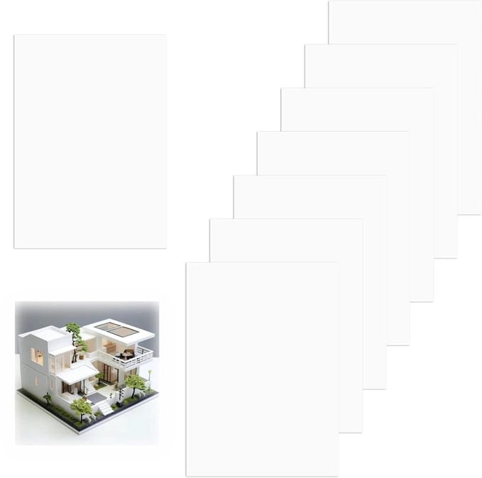 Plastic Platen - Polystyreen Vellen - Modelbouw Projecten - Flexibel en Stevig - 8x A4 1mm - Wit