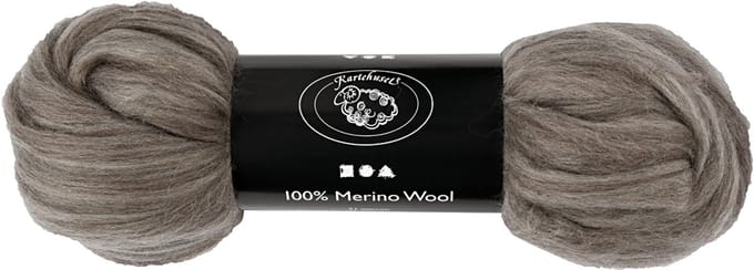 Merino Wol, dikte 21 my, natural grey, 100 gr/ 1 doos