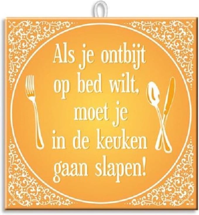 Paperdreams Slogan tegel - ontbijt op be