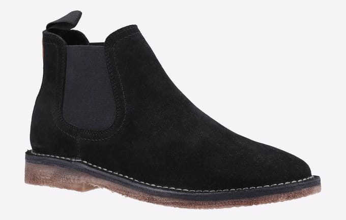Hush Puppies Shaun Suède Heren Zwarte Laarzen