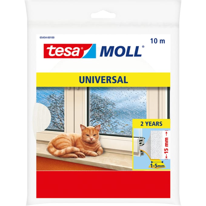 tesa 05454-00100-01 Afdichtingstape tesamoll Universal Wit (l x b) 10 m x 15 mm 1 stuk(s)