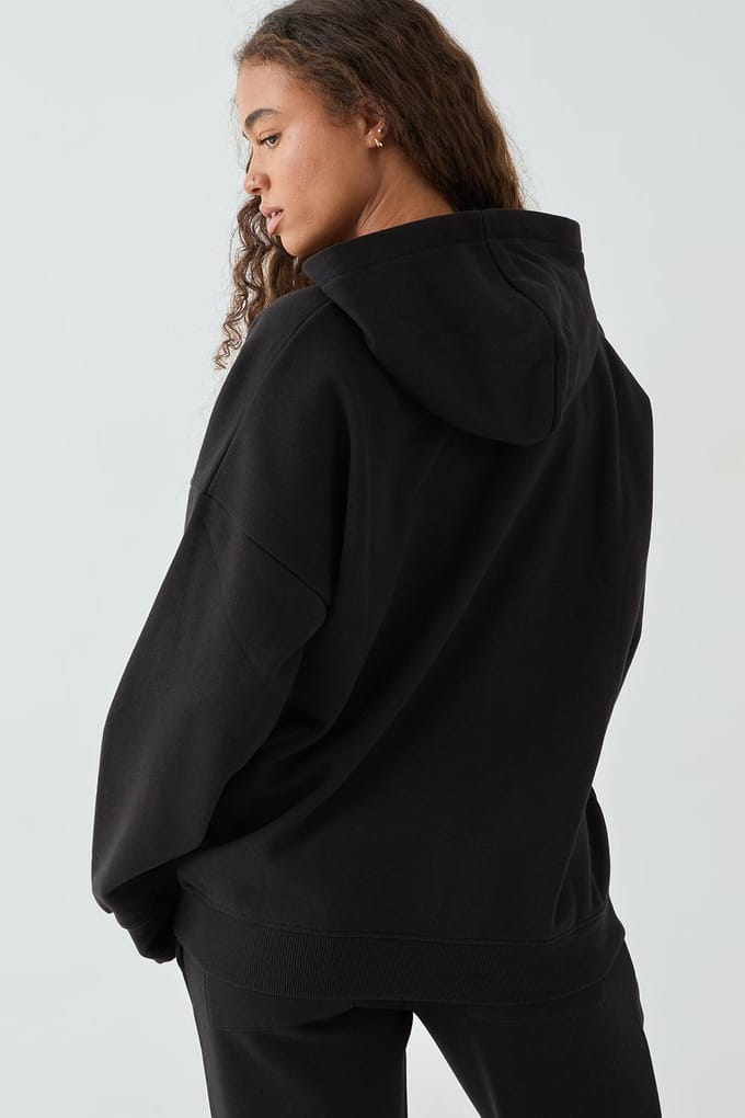 Dames DSGN Studio Oversized Zip Through Hoodie | Zwart | Maat: XS