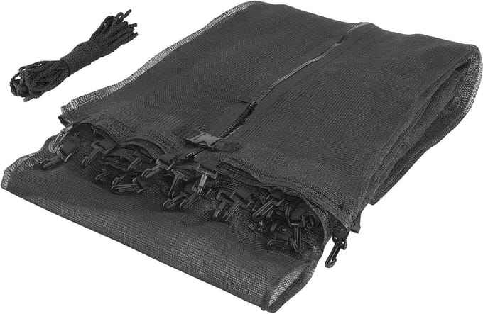 Trampoline veiligheidsnet - Vervangende behuizing - Veilig springen - Dubbele ingang met rits - 2.4 meter - Zwart