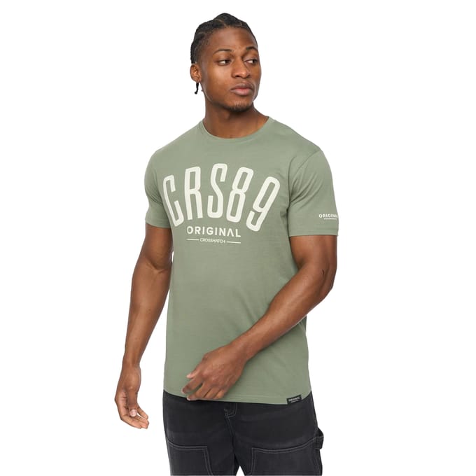 Crosshatch Heren Hallfell T-Shirt (Olijf)