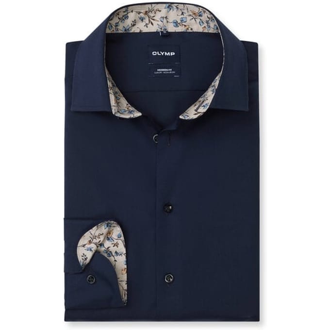 OLYMP Luxor Overhemd, Modern Fit, Global Kent, Marineblauw